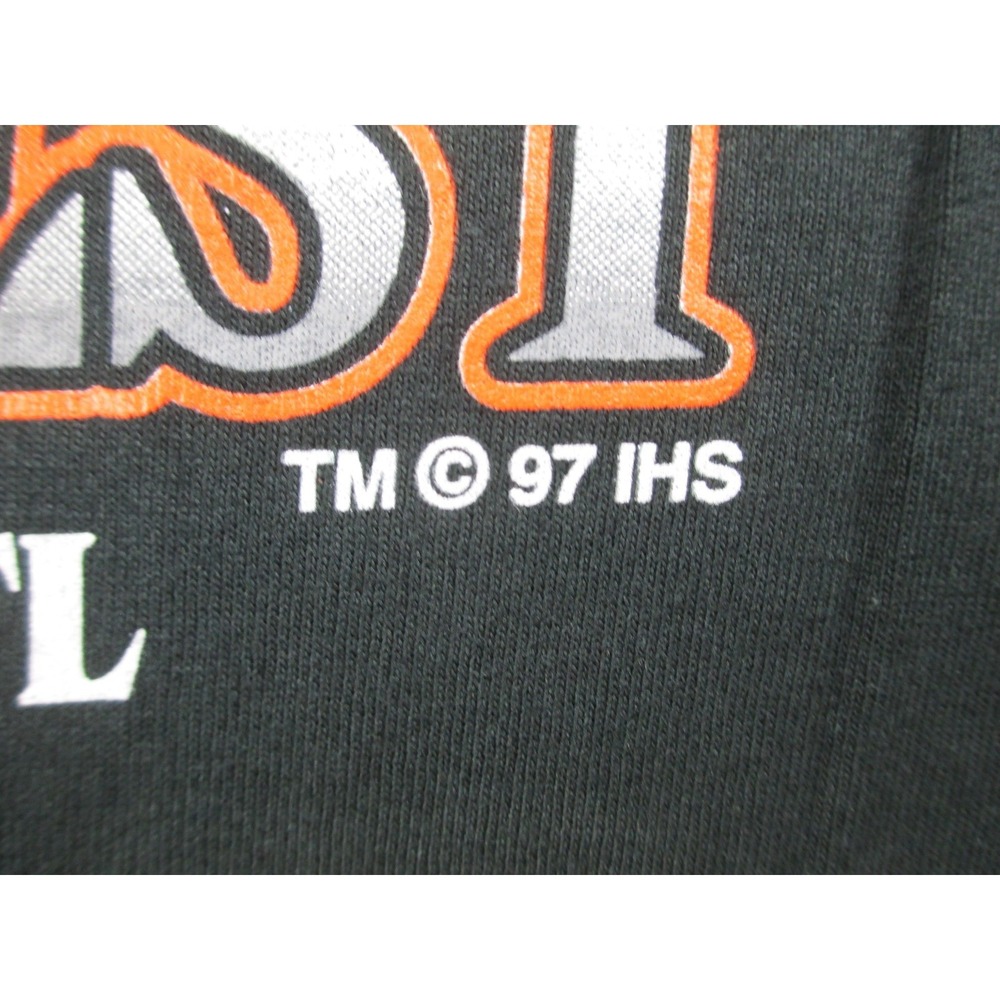 VINTAGE Iron Horse Saloon Shirt Mens Large Black Pumpkin Biketoberfest 97* - Picture 4 of 11